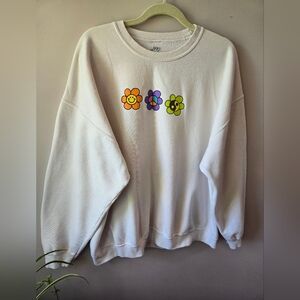 🏵️🪻💚Dreyfus Art "One Size" Graphic Oversized Sweatshirt - Cream/Off-White xxl